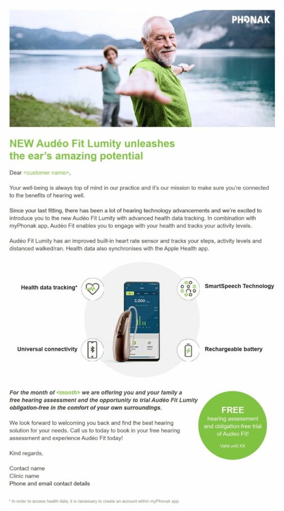 Audéo Fit email/letter tech upgrade